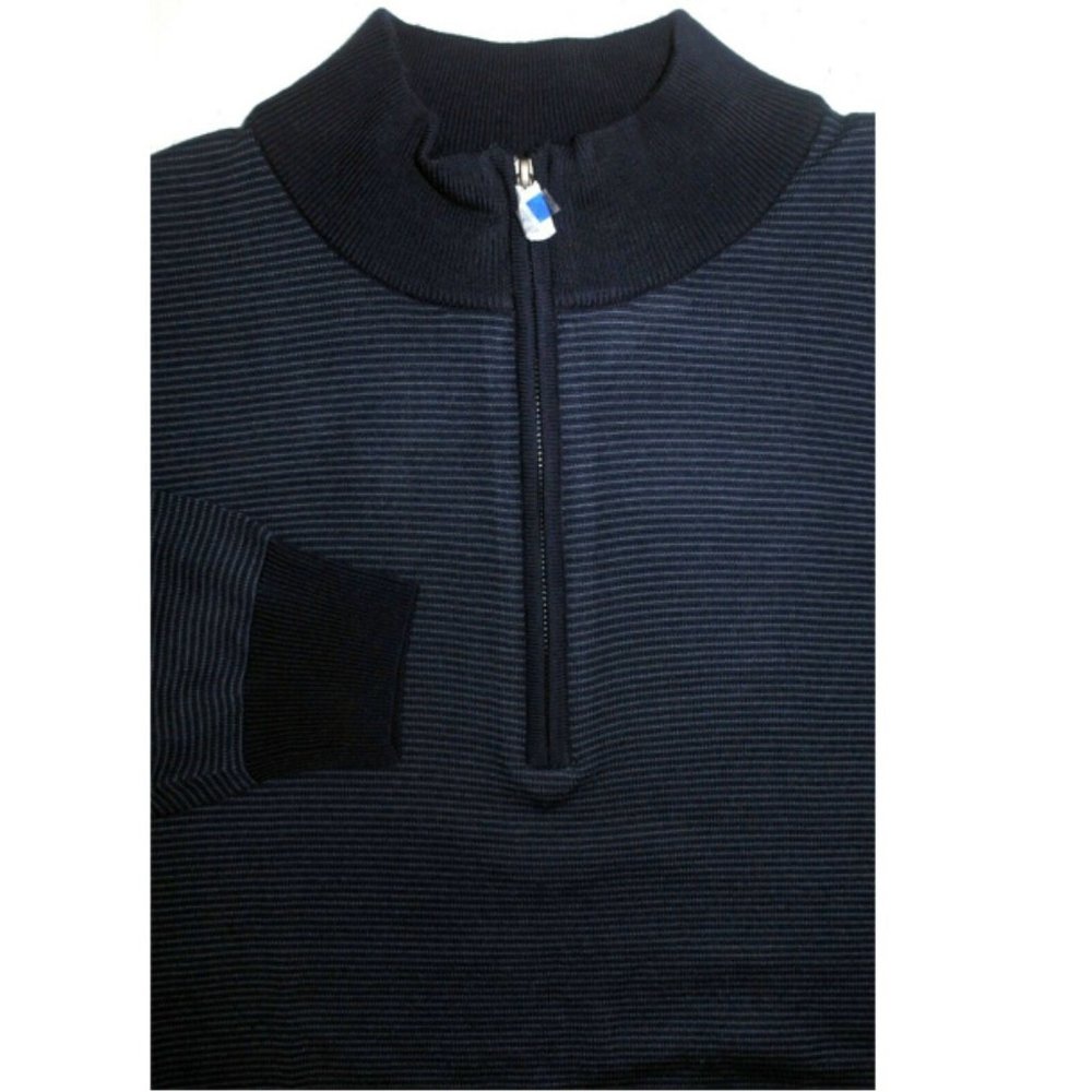 NWOT Men's 3XB 1/4 Zip Cutter & Buck Merino Wool Acrylic Sweater in Liberty Navy